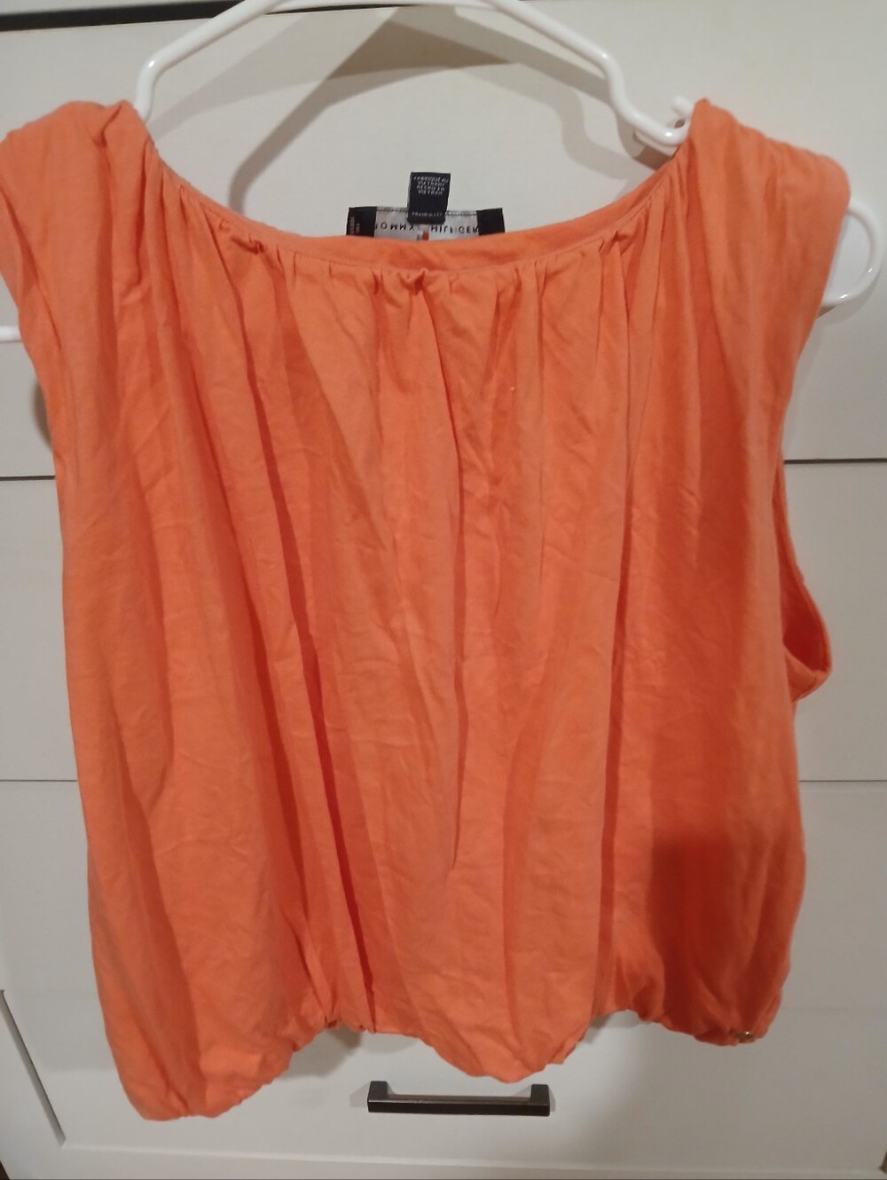 Tommy Hilfiger Orange Sleeveless Gathered Neck Camisole